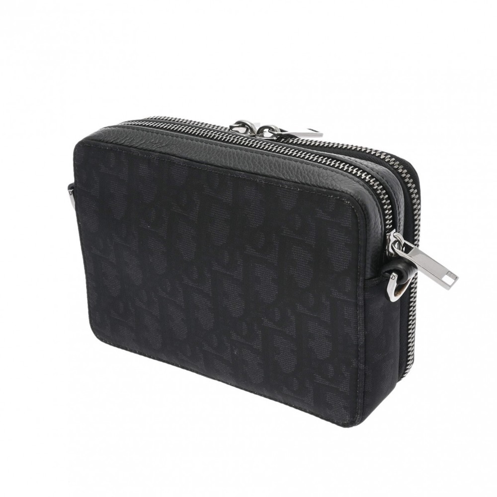 Dior Pouch Homme Oblique Nylon Black Zip Strap Pouch